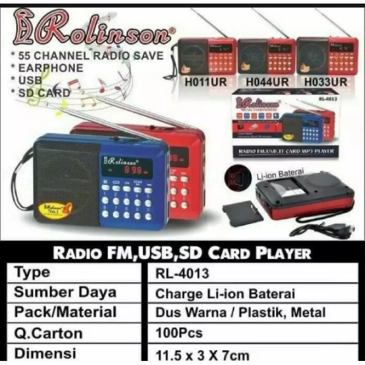 radio fm digital portable mini rolinson rl-4013//radio mini rolinson