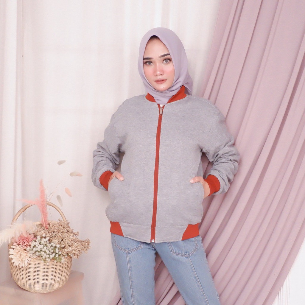 Jaket Boomber Bolak-Balik / Jaket Parasut Premium Orange SLV ORANGE 5596