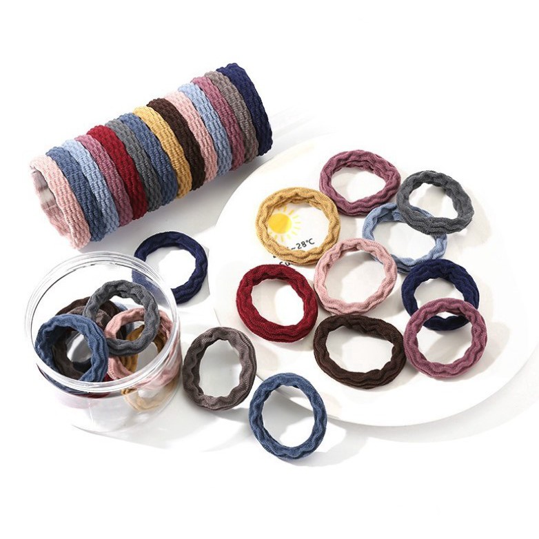 WBS Ikat Rambut Simple Bahan Karet Gaya Korea Elastis untuk Wanita Warna Polos Impor / IR029-5