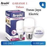 Bohlam LED T Force 5W CDL ARASHI (Garansi 1 Tahun)