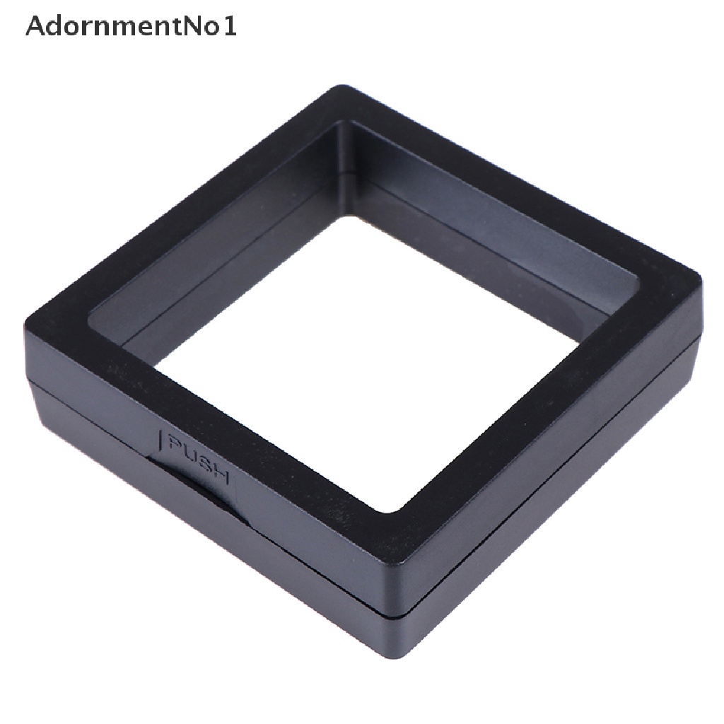 (AdornmentNo1) Frame display Perhiasan / Koin 3D Ukuran 70x70mm Warna Hitam