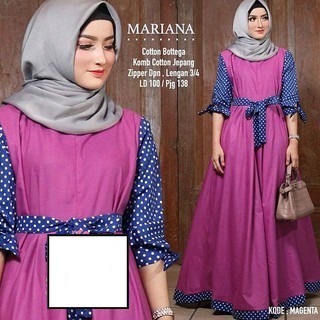 Mariana Polka Dusty I Party Dress Wanita Baru Import Murah I busana muslim wanita