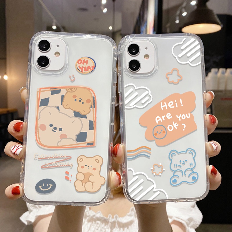 REALME Case Motif Kartun Beruang Untuk OPPO A74 A54 A94 A93 A57 A59 A8 A83 A9 F1S A39 A15 A15S A53 A32 A33 S A37 A35 A16 A16S A54S A52 A92 A1k A7 2020