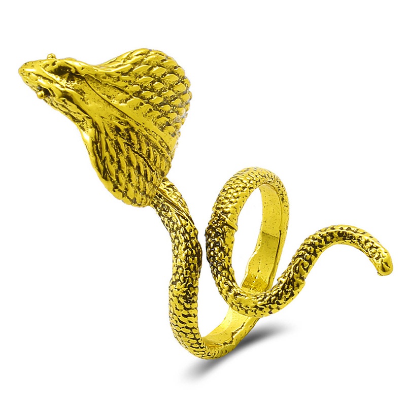 Fancyqube Cincin Bentuk Ular Warna Metalik Gaya Vintage Serbaguna Untuk Pria Dan Wanita