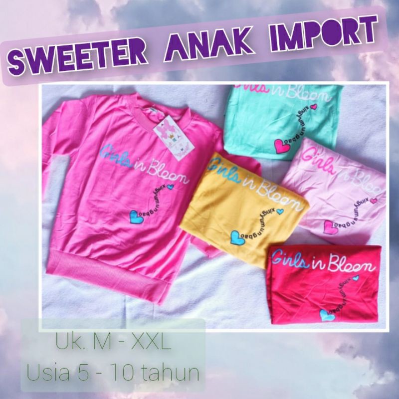 sweater import anak/ kaos lengan panjang anak/ atasan impor anak