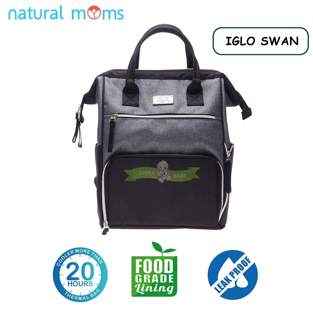 PMS145 COOLER BAG &amp; DIAPER BAG NATURAL MOMS IGLO &amp; FLIP