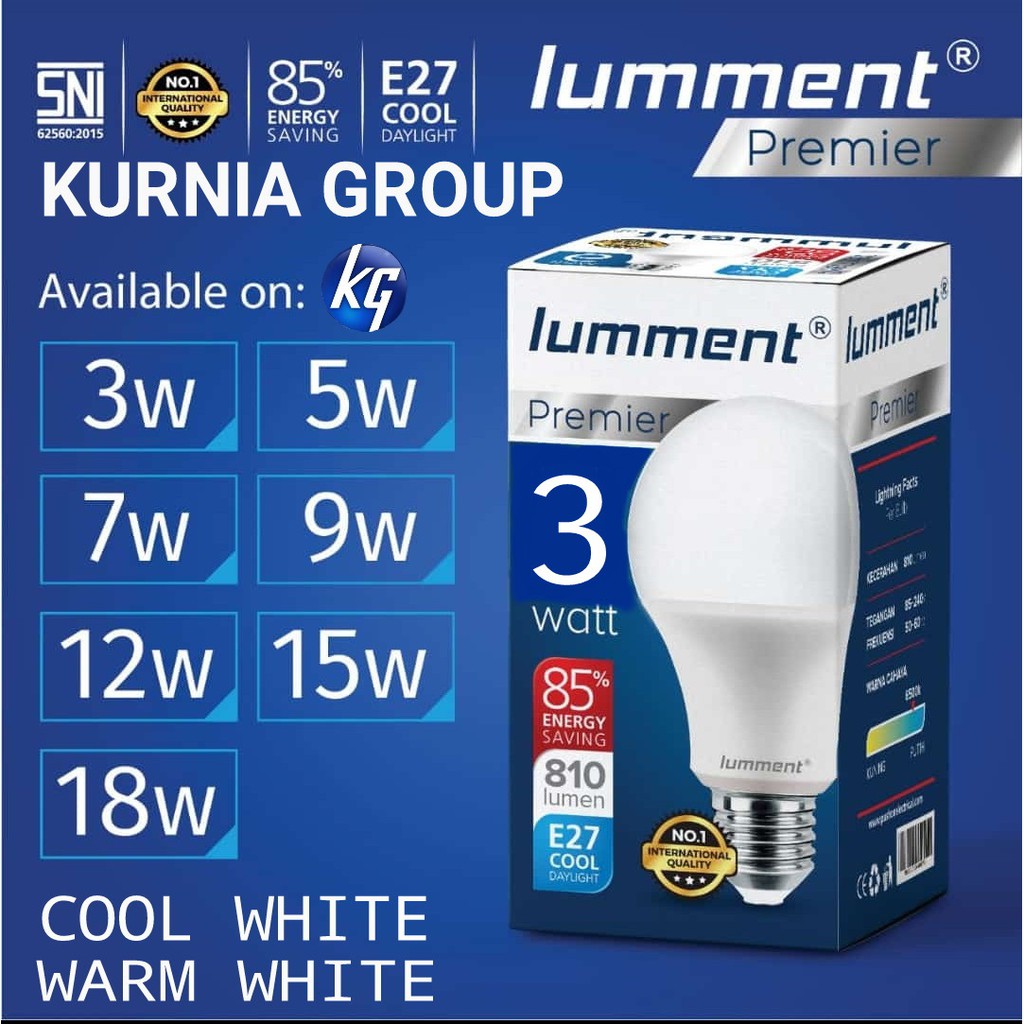 LAMPU LED 3W PREMIER PUTIH &amp; WARM WHITE SUPER TERANG BOHLAM 3WATT PREMIUM QUALITY 3 W GARANSI 1TH