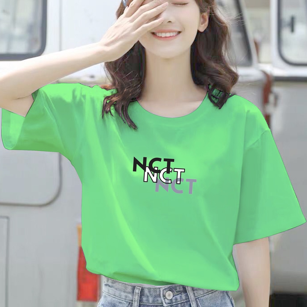 CALVIERO SHOP - BAJU KAOS ATASAN WANITA PRINT LOGO NCT FONTS