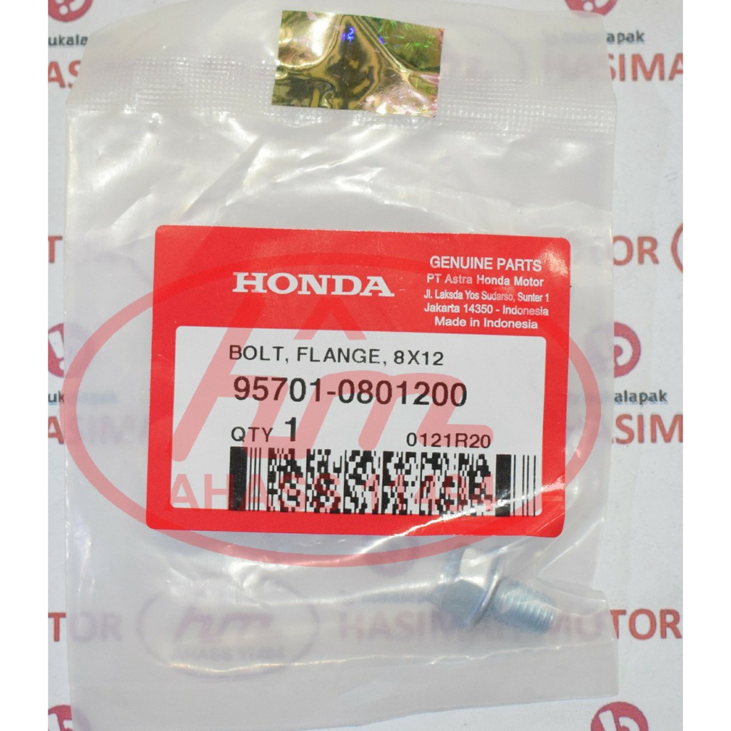 BAUT 10 8X12 (BOLT FLANGE 8X12) HONDA BEAT K1A, GENIO, VARIO KARBU KODE PART 957010801200