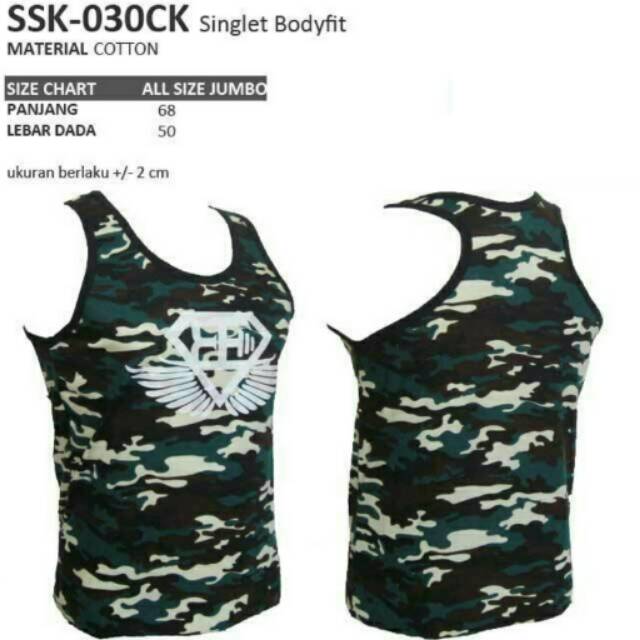 Singlet sport fitness bodyfit army big size coklat