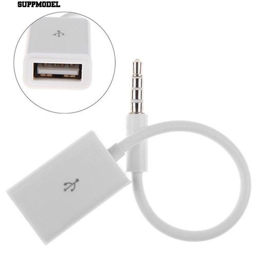 Supp Car MP3 3.5mm Male AUX Audio Plug Jack ke USB 2.0 Converter Kabel Kabel