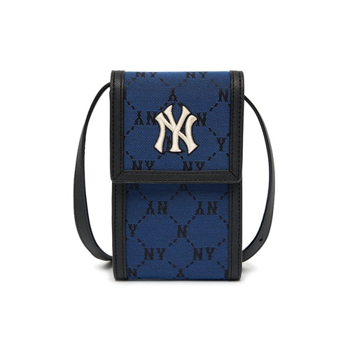 MLB NY Yankees Phone Pouch Crossbody Bag Denim Blue 100% Authentic