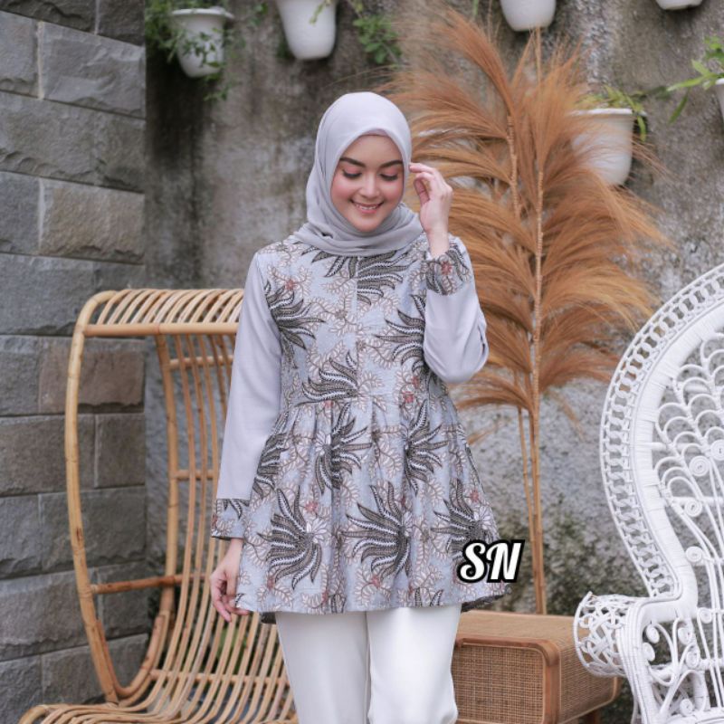 Baju Batik Wanita Modern Atasan Batik Kerja Wanita Blouse Batik Kantor Seragam Batik M L XL XXL