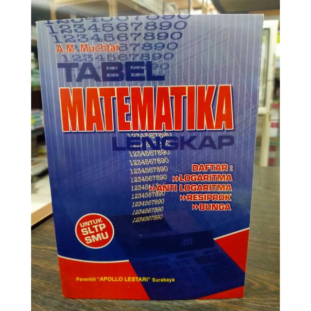 

Tabel matematika Lengkap daftar Logaritma, resiprok, Bunga