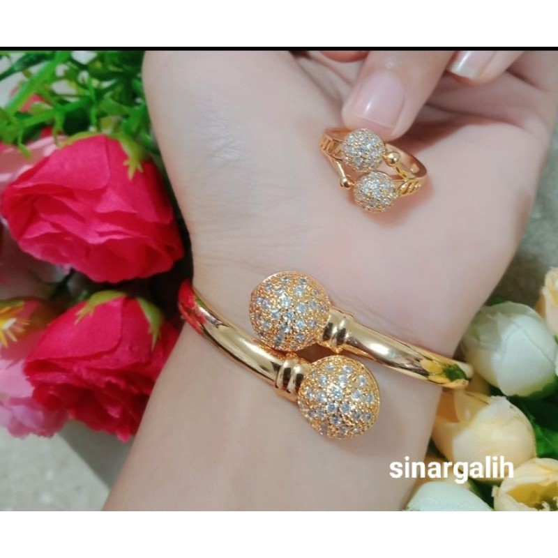 perhiasa xuping gelang dan cincin model bola bola