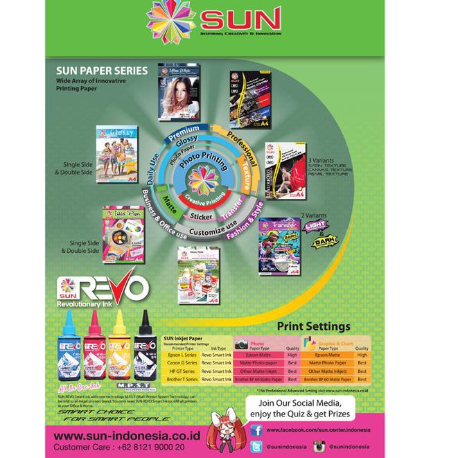 

Kertas Undangan / Kertas Kartu Nama - SUN NG Inkjet Paper 200 Gsm A4