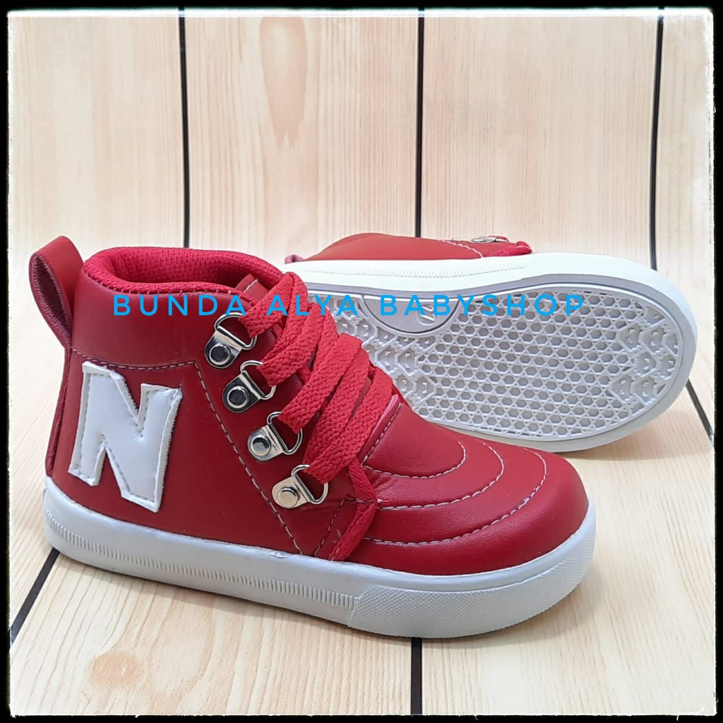 Sepatu Anak Laki Laki Alas Karet Usia 5 6 Tahun MERAH - Sepatu Anak Cowok Boots Alas Karet Keren Size 33 - 34