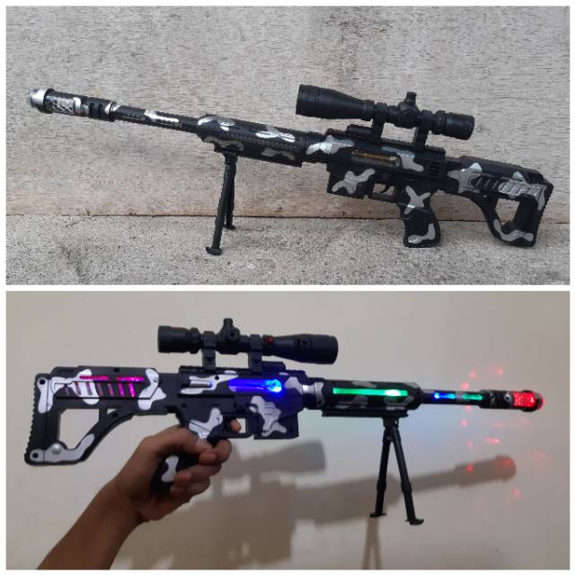 Mainan Senapan Sniper Laser Light &amp; Sound Tembak Tembakan Anak Edukasi