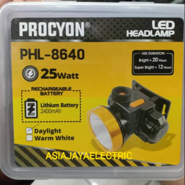 HEADLAMPS SENTER KEPALA PROCYON 25W PHL-8640 25 WATT
