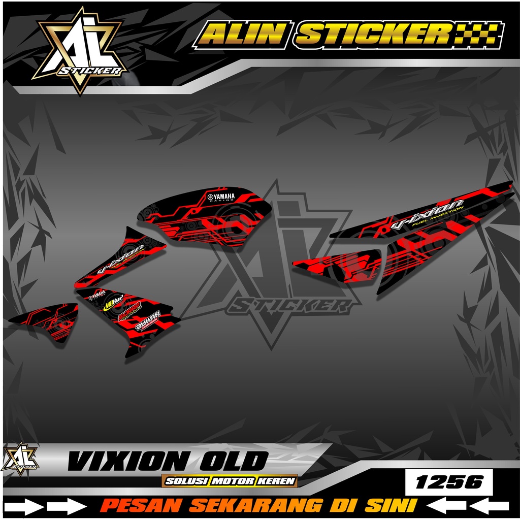 1256 STRIPING VIXION OLD MOTIF GRAFIS LIS STIKER SEMI FULL