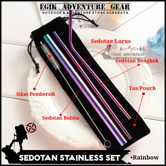 Sedotan Stainless set 5 in 1