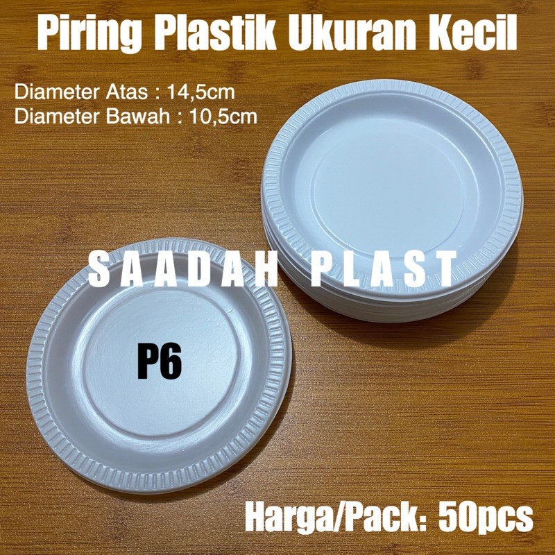 (ISI 50) Piring Plastik Kecil P6 / Piring Acara Pesta Sekali Pakai