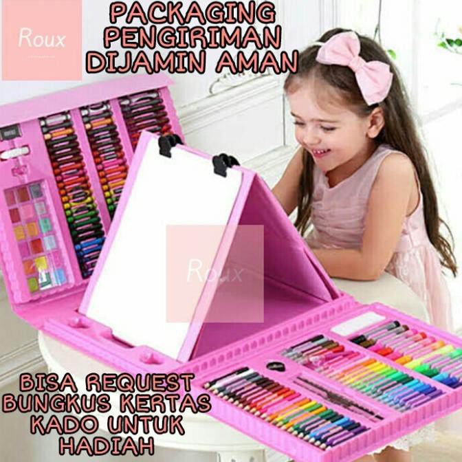 

PERALATAN MENGGAMBAR CRAYON SET ANAK 208 PCS PENSIL WARNA ALAT LUKIS ALAT MEWARNAI GIFT SET