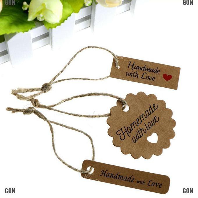 

Wrapping Gon 100Pcs Paper Tags+10Meters Rope Handmade Paper Card Ryanstore36
