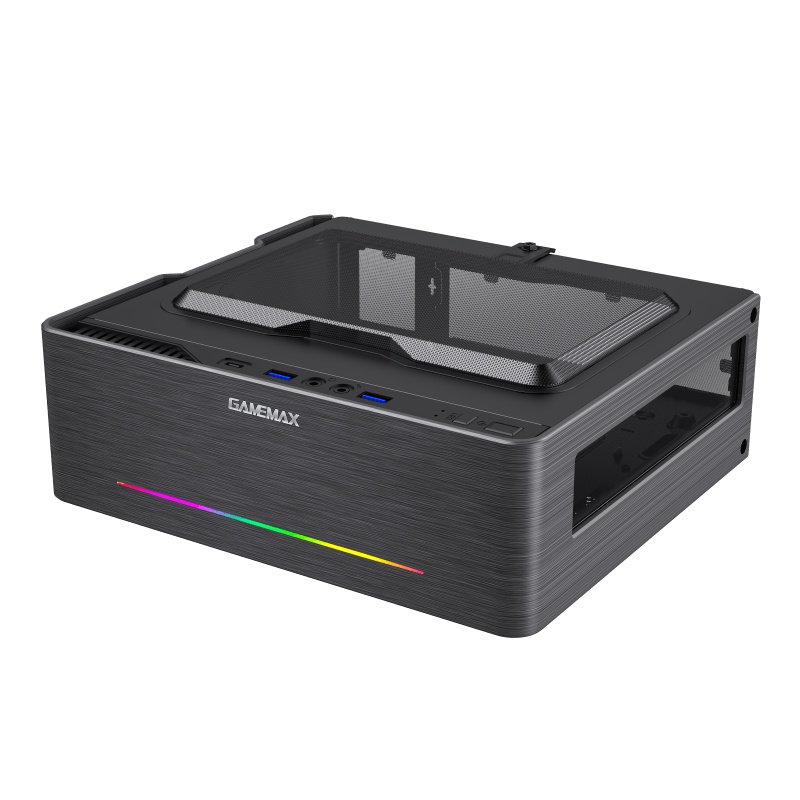 Gamemax Violin Black Ultra Slim - RGB Strip Mini-ITX Gaming Case