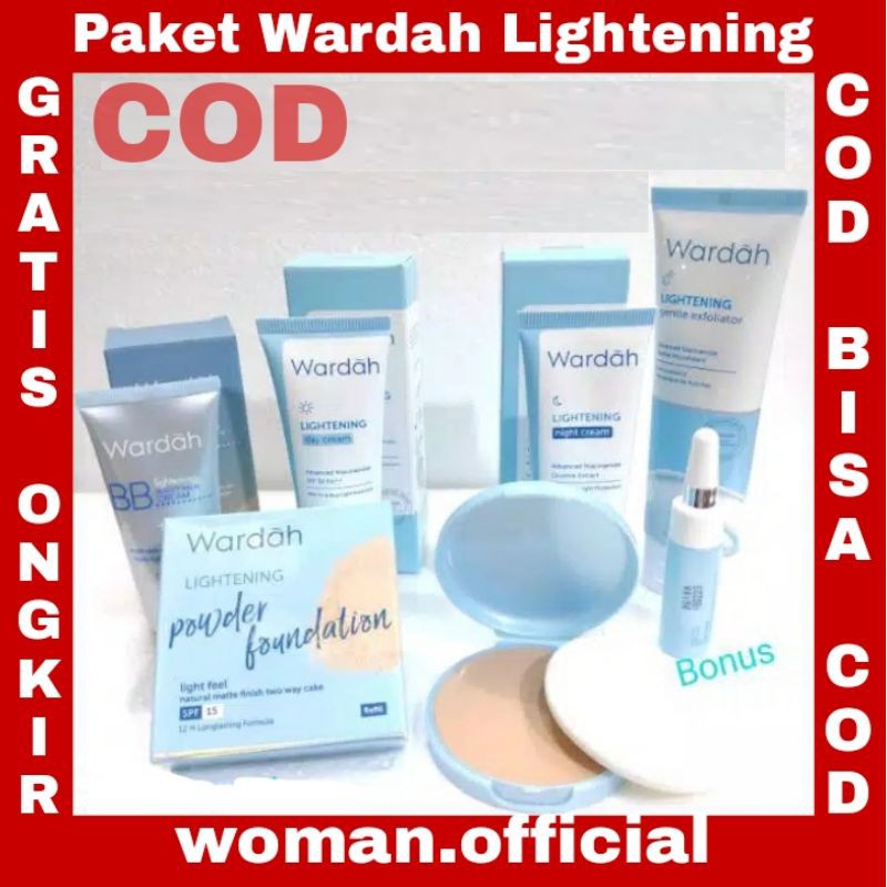 Paket Seserahan Wardah Lightening Set Make Up & Skin care + Serum Wardah Lightening Kosmetik Komplit