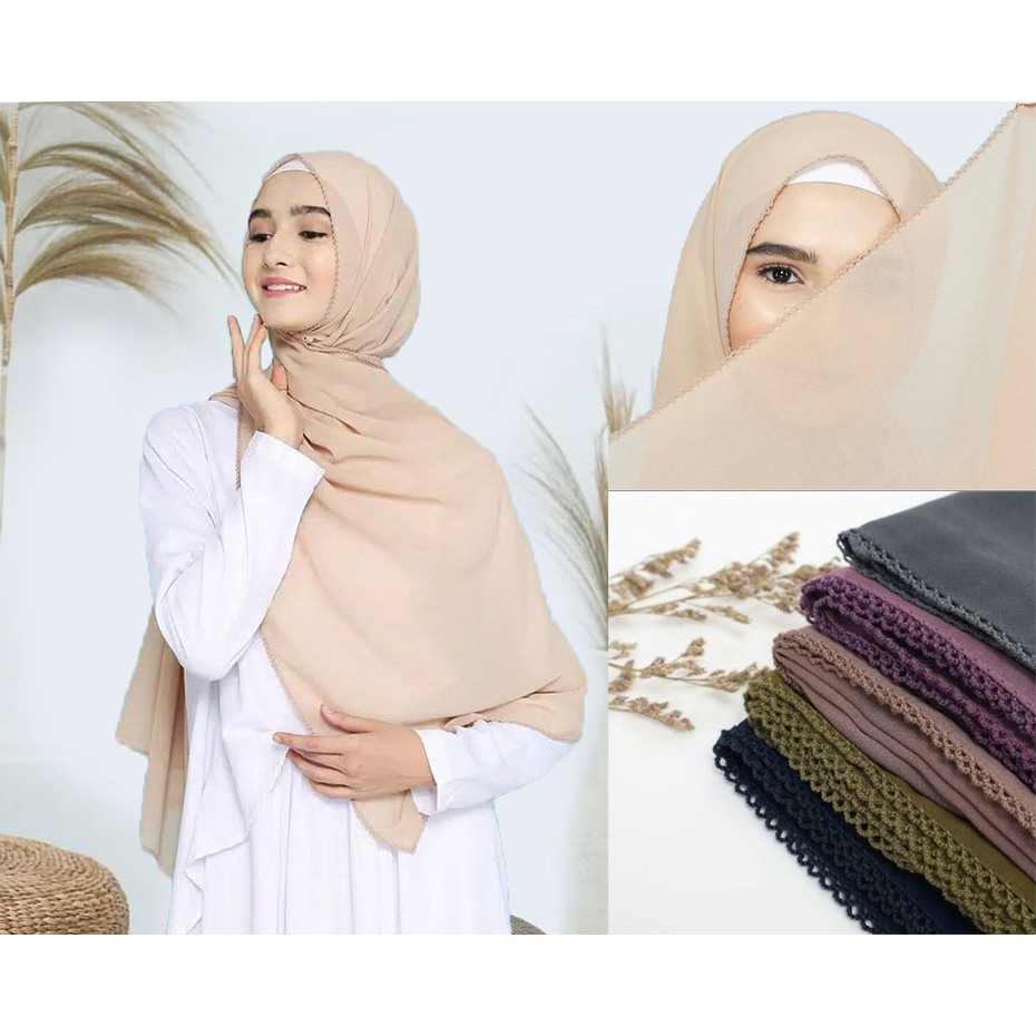 PASHMINA PICOT / PASHMINA CROCHET / DIAMOND ITALIANO JILBAB PICOT