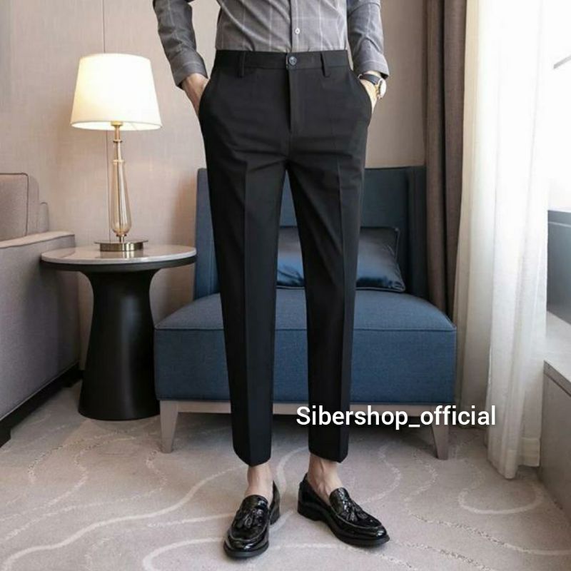 Celana Bahan Kantor Formal Kerja Panjang Pria Bahan Dasar Premium Size 27-38 Bisa COD