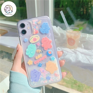 Quicksand Hard Bear Gummy Cute iPhone Case for iPhone 11 Pro Max 7 8