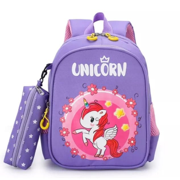TAS RANSEL UNICORN KADO HADIAH ANAK SEKOLAH PEREMPUAN TK SD KELAS 1 2 3 PINK LUCU MURAH PINK UNGU TE