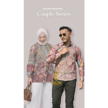 Nindia Couple Series Sarimbit Batik Prabuseno Bahan Katun Printing Lapis Furing