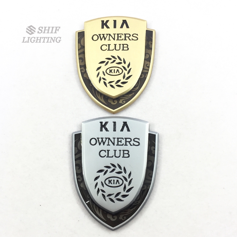 1Pc Stiker Emblem Logo KIA OWNERS CLUB Bahan Metal Untuk Dekorasi Mobil