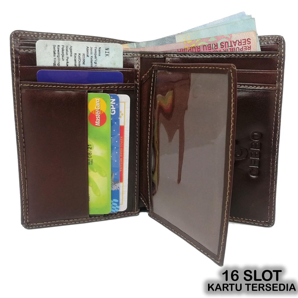 Dompet Kulit Asli Model Berdiri 3/4 Dompet Pria Bahan Kulit Sapi