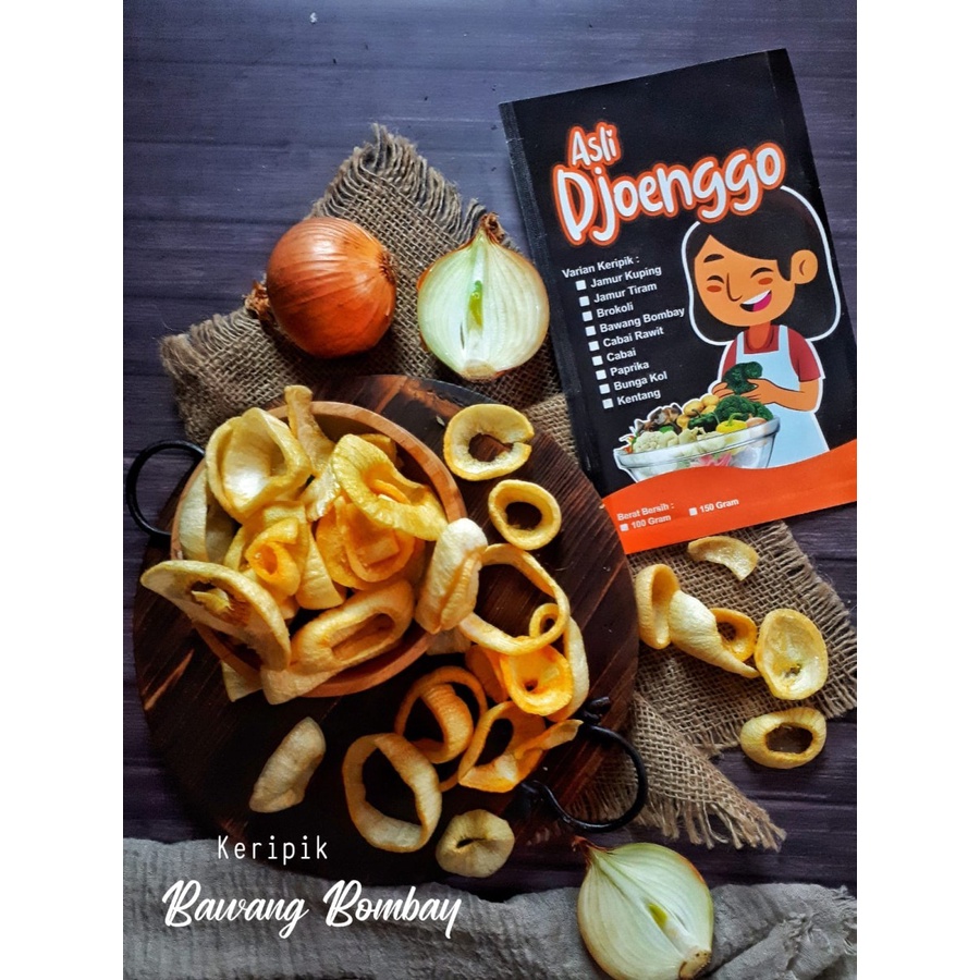 

KRIPIK BAWANG BOMBAI (ONION RINGS)(Berat Bersih 200 Gram Vol 400 Gram)