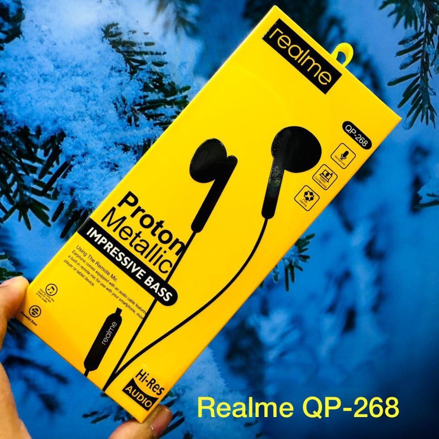 Headset Realme QP-268 Handsfree Proton Metallic Super Bass Murah