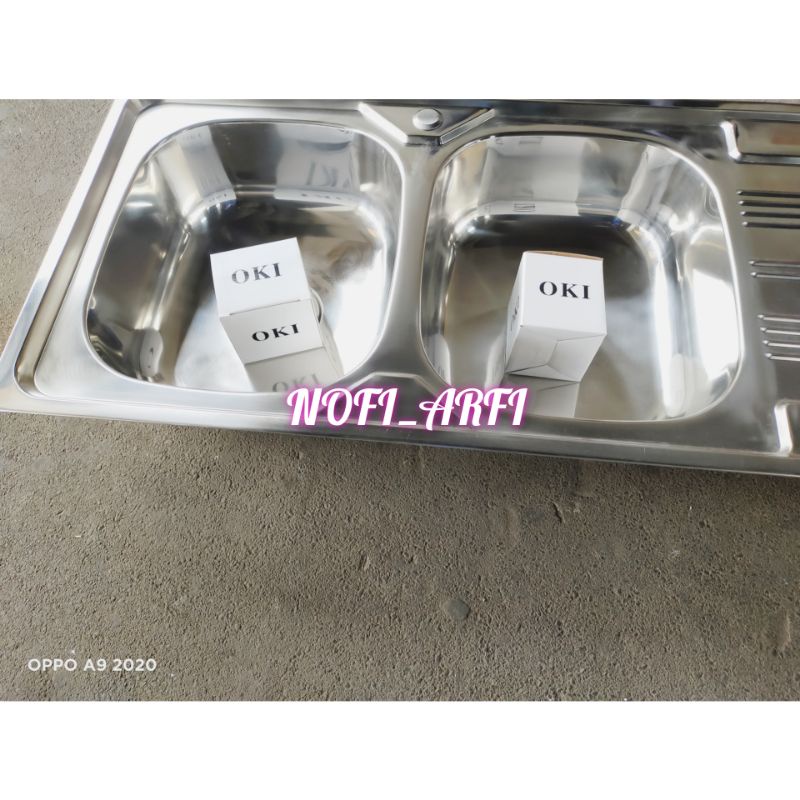 Bak cuci piring 2 lubang bak cuci piring 110 x 48
