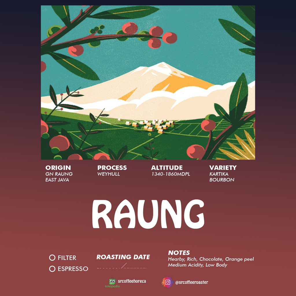 

Kopi Arabica Raung Wethull 200gr - Arabika Roasted Beans