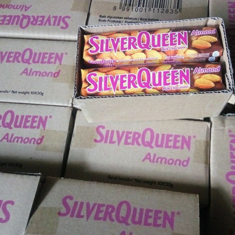 Silverqueen almond 65gr isi 6pcs / coklat cokelat silver queen SQ
