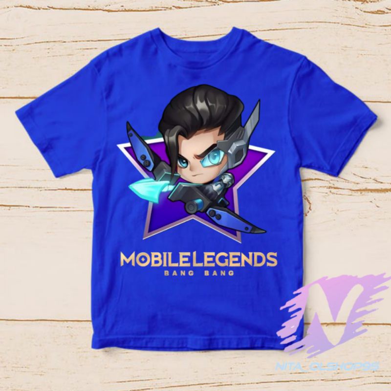 baju anak kaos anak yss mobile legend hero starligth