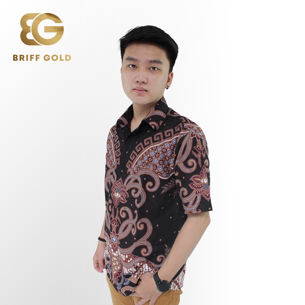 Pakaian Kantor Kemeja Batik Briffgold Motif Banyuwangi