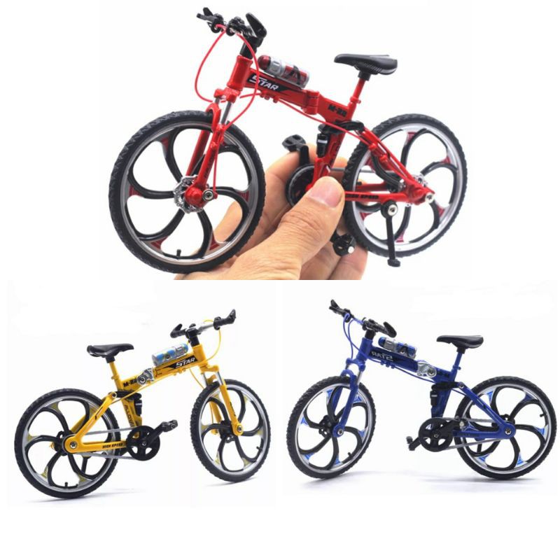 Diecast Sepeda Miniatur Sepeda Lipat Model Kit Skala 1 10 Bahan Alloy