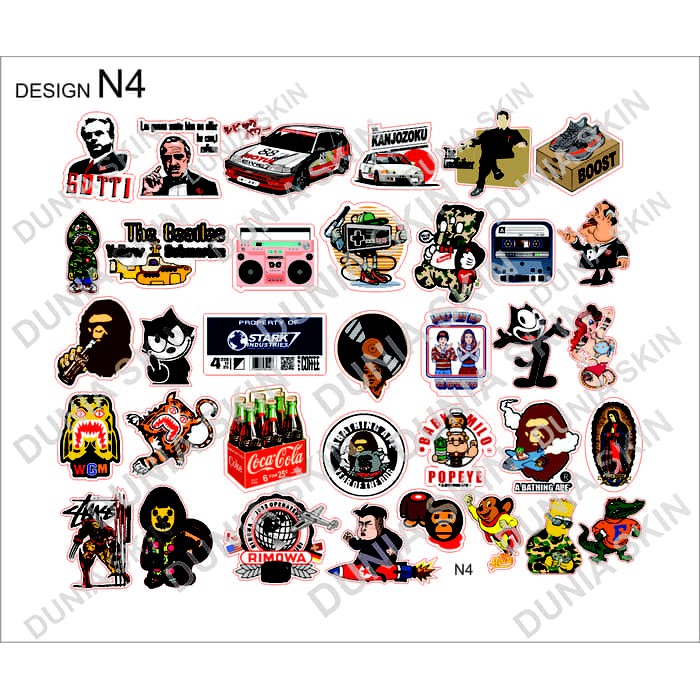 

Stiker koper / lugagge tag / Travel Label Design N4 Famous Cartoon LOGO