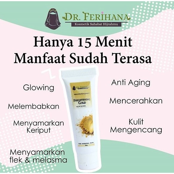 MASKER WAJAH - FACE MASK BRIGHTENING GOLD PEEL OFF GEL DR. FERIHANA KOSMETIK