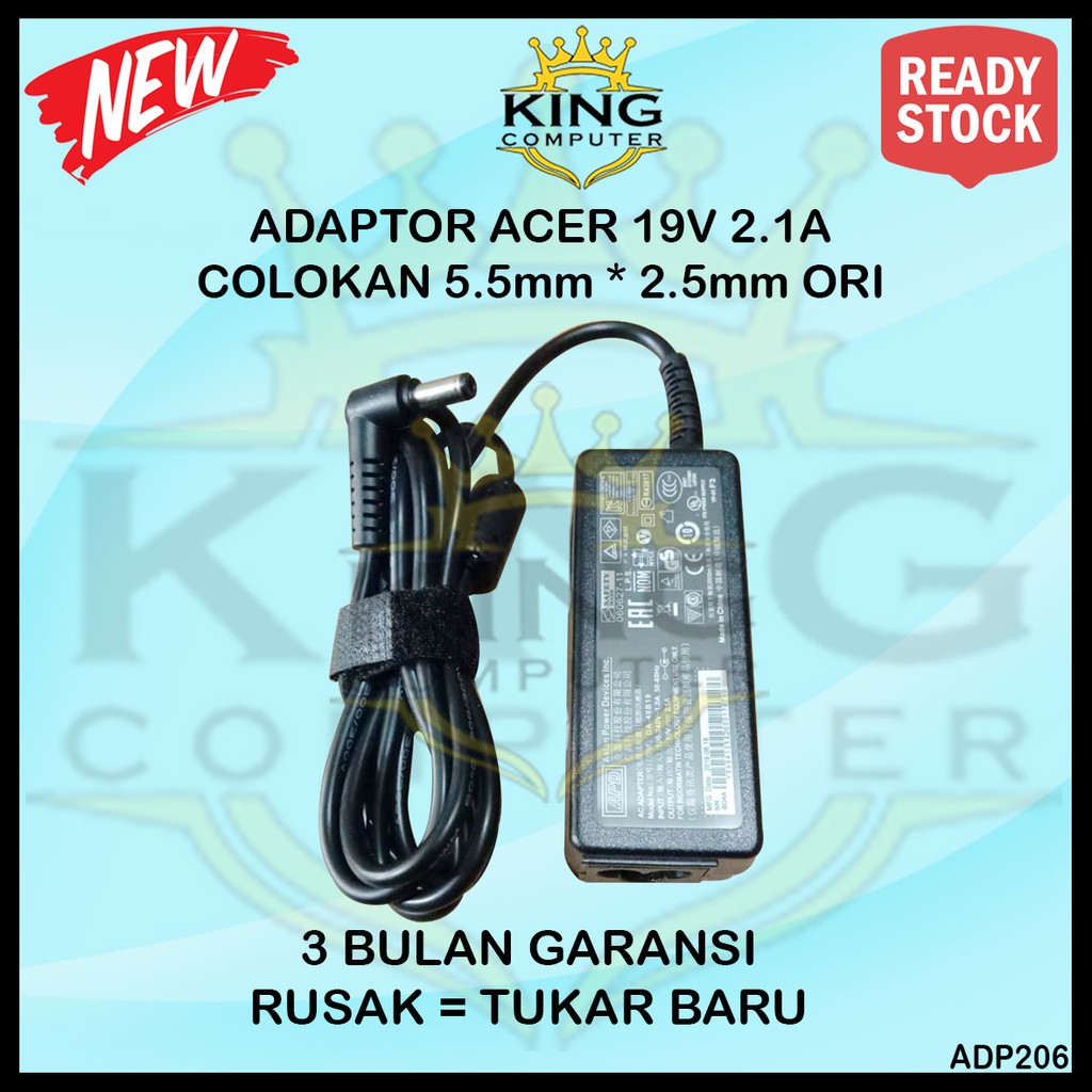 ADAPTOR CHARGER ACER 19V-2.1A ORIGINAL