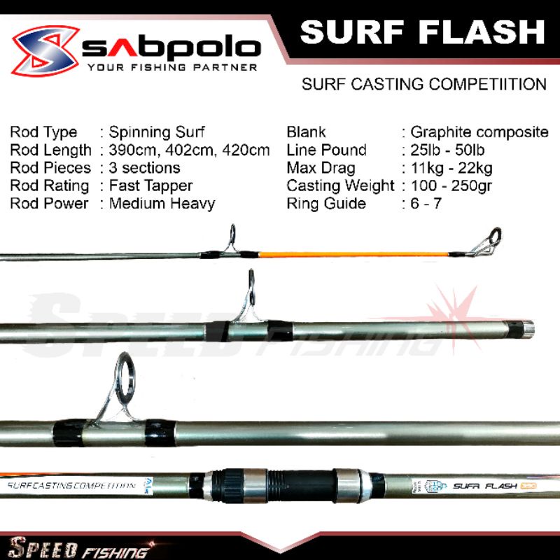 Joran Sabpolo Surf Flash 390 420 450 Joran Surf Casting Pasiran