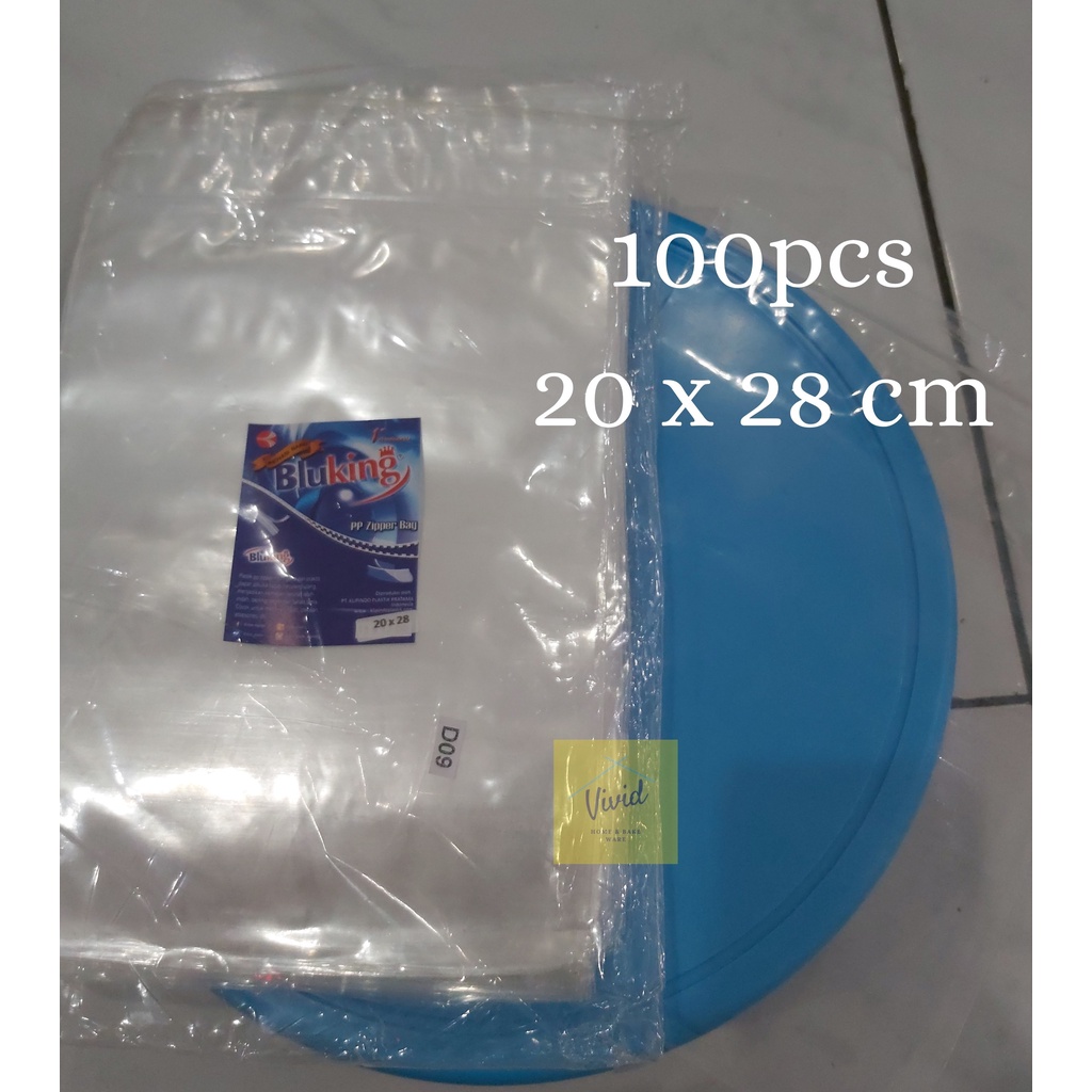 BLUKING Klip PP 20 x 28 CM - Kantong Plastik Klip Sealer Bening (100 pcs)